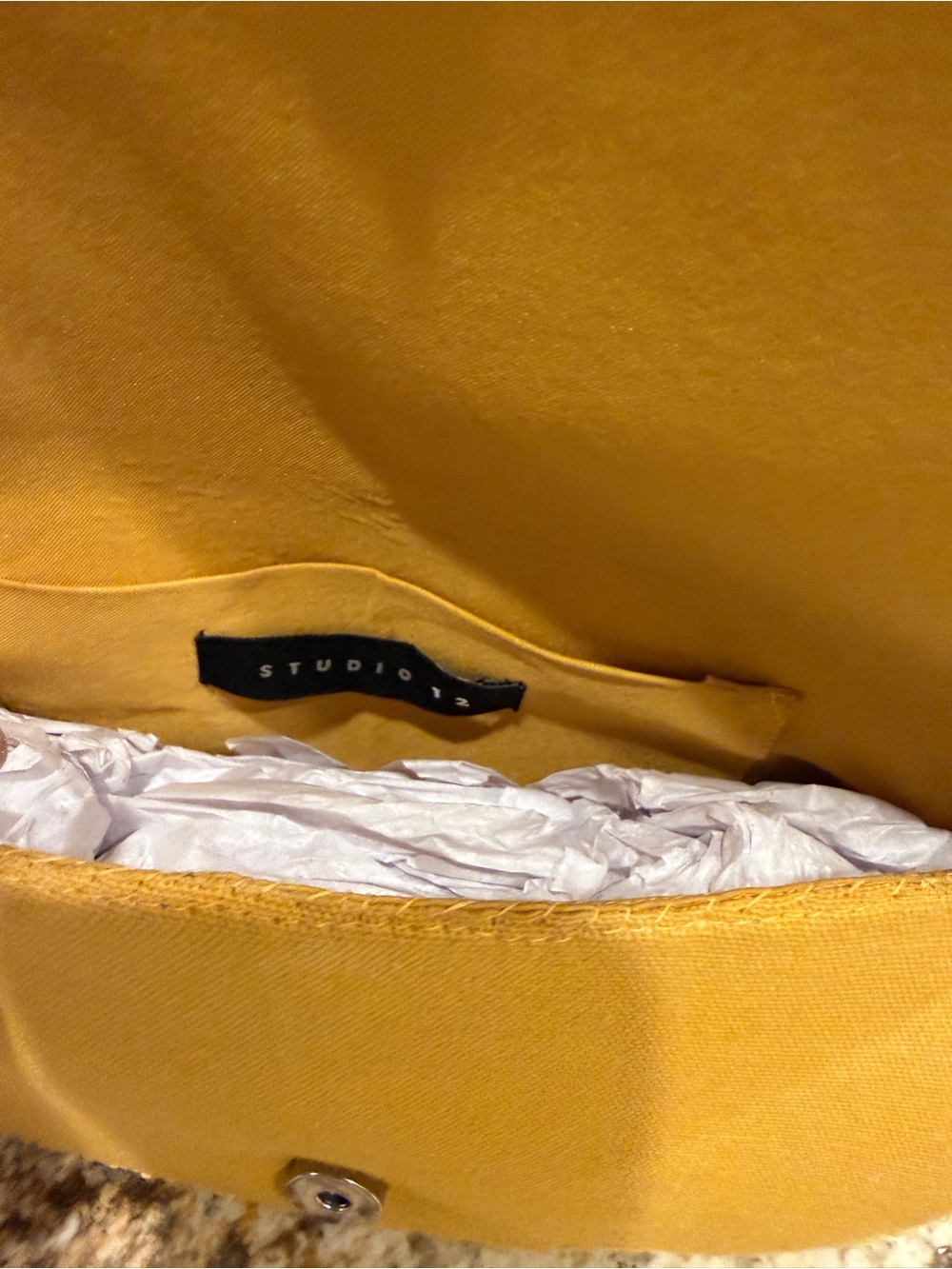 Elegant Beaded Floral/Lemon Slice Evening Clutch w/ Crossbody Chain - Picture 6 of 9